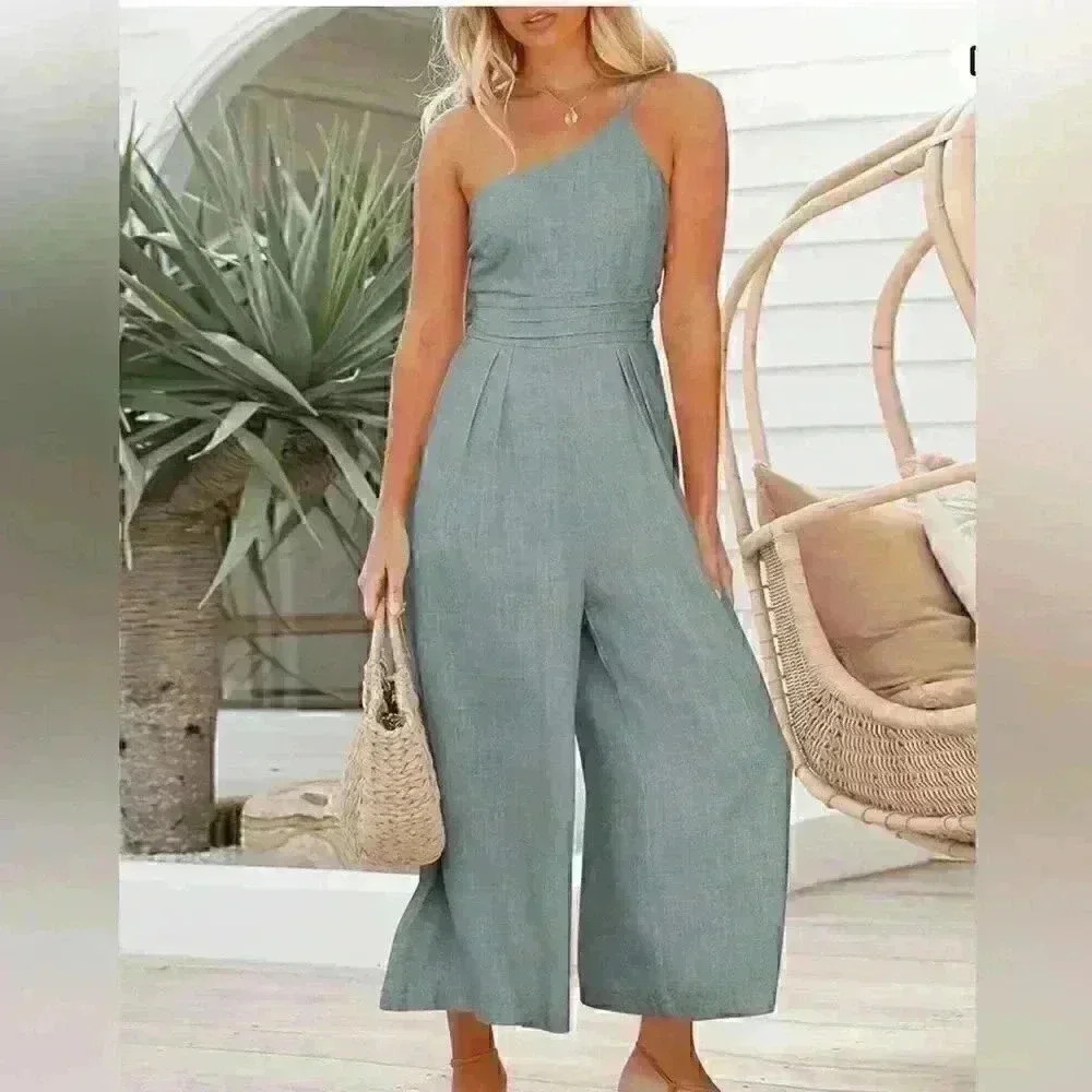 ANRABESS Linen Jumpsuit Romper